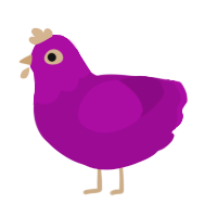A plum chicken with a head pattern