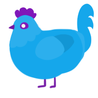 A sky chicken with a head pattern