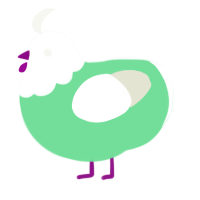 A spring and white chicken with a head pattern