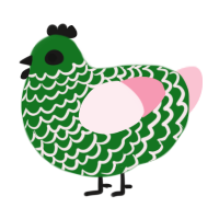 A leaf and rose chicken with a lace pattern