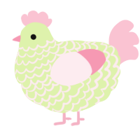 A apple and rose chicken with a lace pattern