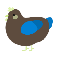 A bark and sapphire chicken