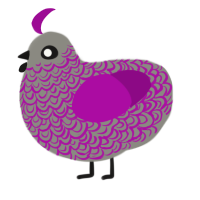 Goth House, a ash and plum chicken with a double-lace pattern