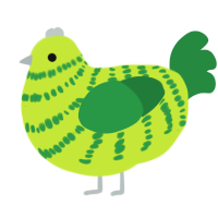zested, a lime and viridian chicken with a bar pattern