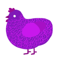 Ultimate Grape Works, a violet and amethyst chicken with a double-lace pattern