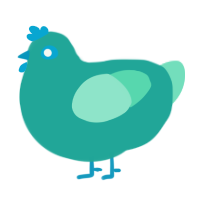 Dragon Egg, a turquoise and mint chicken