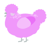 A lavender chicken with a neck-speckle pattern