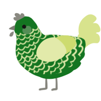 MatchaLatte, a leaf and lemon chicken with a lace pattern