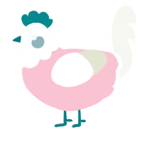 Trans Chaos, a rose and white chicken with a head pattern