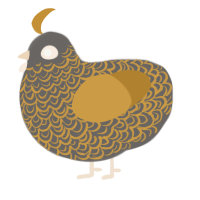 A grey and gold chicken with a double-lace pattern