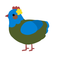baby, a olive and sapphire chicken with a head pattern