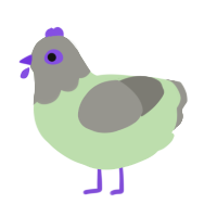 A gluppy and ash chicken with a head pattern