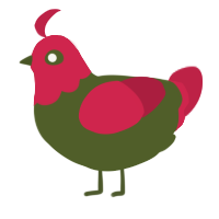 A olive and crimson chicken with a head pattern