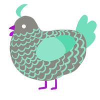 A ash and mint chicken with a lace pattern