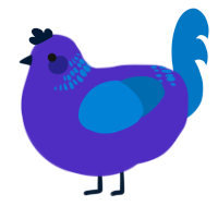 A indigo and sapphire chicken with a neck-band pattern