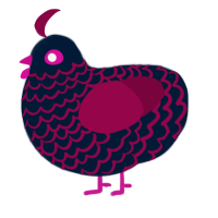 A tumblr and maroon chicken with a lace pattern