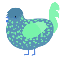 A brown and wine chicken with a speckle pattern