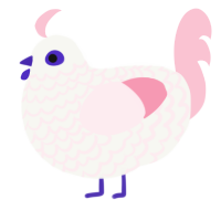 rose, a white and rose chicken with a lace pattern