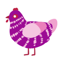 (unnamed), a plum and pink chicken with a bar pattern