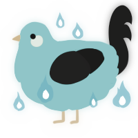 A aqua and sable chicken