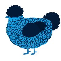 A sky and tumblr chicken with a double-lace pattern