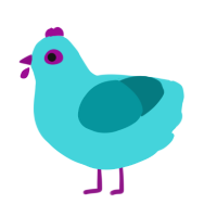 (unnamed), a aqua and teal chicken