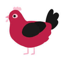 A crimson and sable chicken