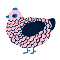 A rose and tumblr chicken with a lace pattern