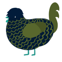 Moss, a tumblr and olive chicken with a lace pattern