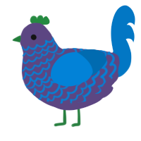 A overcast and sapphire chicken with a lace pattern