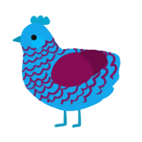 A sky and wine chicken with a lace pattern