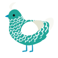 (unnamed), a turquoise and white chicken with a lace pattern