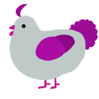 A silver and plum chicken