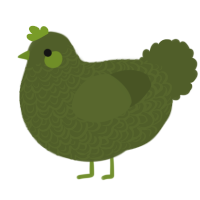 A olive chicken with a double-lace pattern