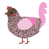 (unnamed), a bark and pink chicken with a double-lace pattern