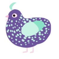 A overcast and mint chicken with a speckle pattern