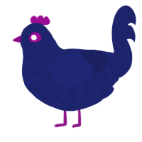 A navy chicken with a bar pattern