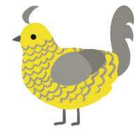 Hazard Suit, a yellow and ash chicken with a lace pattern
