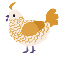 (unnamed), a cream and orange chicken with a lace pattern