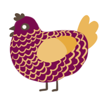 A wine and honey chicken with a lace pattern
