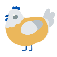 A honey and mist chicken with a head pattern