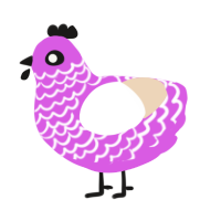 A orchid and cream chicken with a lace pattern