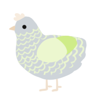 Kazoo, a mist and apple chicken with a lace pattern