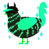 Monster Energy, a mist and black chicken with a bar pattern