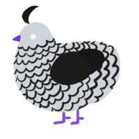 The Yoinky Sploinky, a mist and sable chicken with a lace pattern
