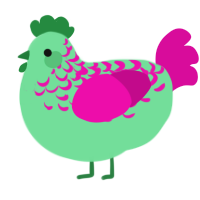 A spring and fuchsia chicken with a half-lace pattern