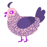 A rose and overcast chicken with a double-lace pattern