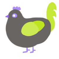 funger, a grey and lime chicken