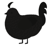 A sable and black chicken with a lace pattern