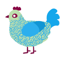 LSD Dream Simulator, a gluppy and sky chicken with a double-lace pattern